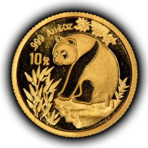 1993 China 10 Yuan Gold Panda Coin 1/10 oz