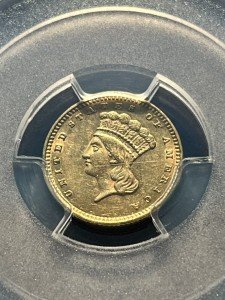 1862 One Dollar Gold Coin - PCGS AU 55
