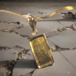 24K Gold 1 Gram Valcambi Suisse Ingot with Pendant