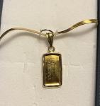 24K Gold 1 Gram Valcambi Suisse Ingot with Pendant