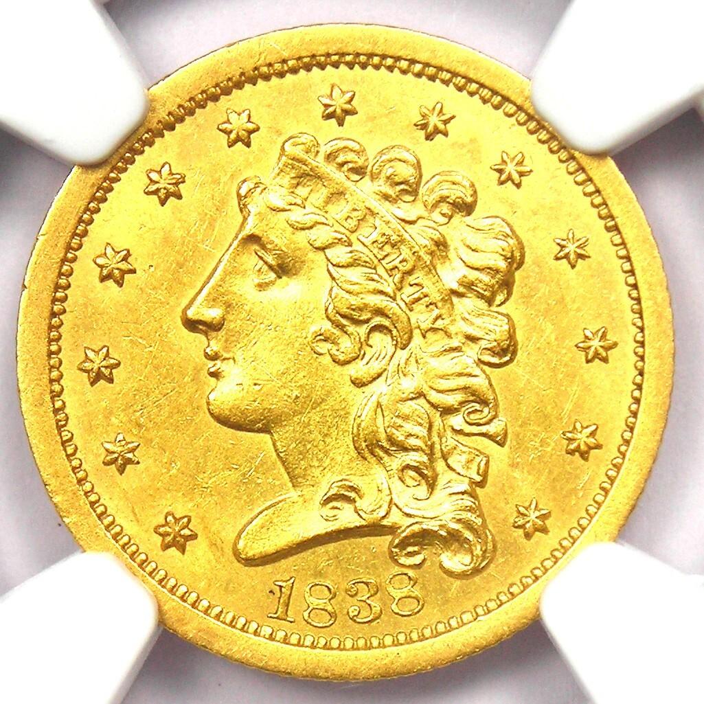 1838 Classic Gold Quarter Eagle $2.50 Coin