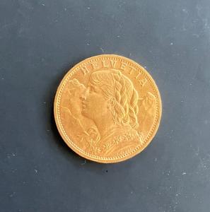 1935 B Swiss Gold 20 Franc Coin 90% Pure