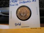 1886 Swiss 20 Franc Gold Coin