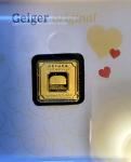 1 Gram .9999 Gold Geiger Square Ingot