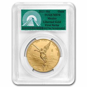 2021 Mexico 1 oz Gold Libertad MS-70 Coin