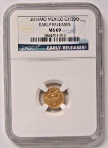 2014 1/20 oz Mexican Libertad Gold Coin MS 69