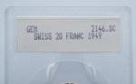 1949 B Swiss Gold 20 Franc Gem Coin