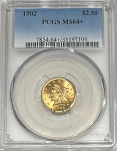 1902 $2.50 Gold Quarter Eagle, PCGS MS64+