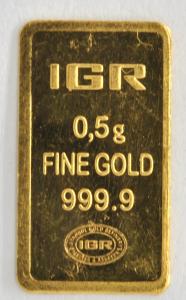 IGR Bullion 0.5 Gram .999 Fine Gold Bar