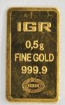 IGR Bullion 0.5 Gram .999 Fine Gold Bar