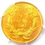 1855 Type 2 Indian Gold Dollar Coin AU58