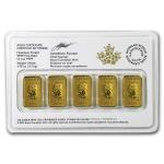 2016 Canada 1/10 oz Gold $25 5-Bar Collection