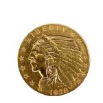 1928 Indian Head $2.50 Gold Quarter Eagle Coin