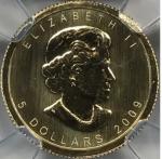 2009 $5 Canada Maple Leaf Gold Coin MS69