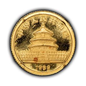 1989 China 5 Yuan 1/20 oz Gold Panda Coin