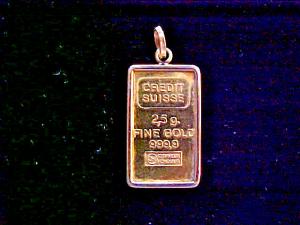 2.5 Gram .999 Fine Gold Bar in 14K Bezel