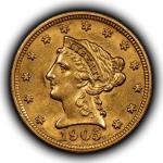 1905 Liberty Head Gold Quarter Eagle Coin