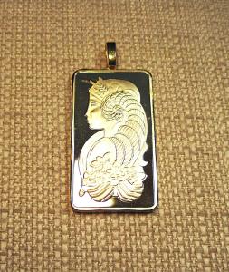 Suisse Gold Clad Bar Ingot Pendant