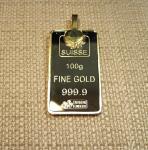 Suisse Gold Clad Bar Ingot Pendant