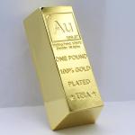 1 lb Gold Plated Trapezoid Ingot Paperweight