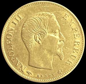 1860 A France 10 Francs Napoleon III Gold Coin