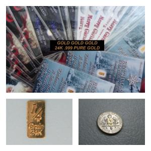 999 Fine Gold 1/4 Grain Mini Ingots