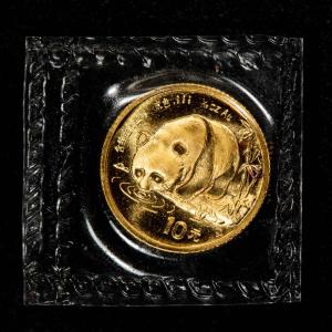 1987 China 10 Yuan Gold Panda Coin 1/10 oz