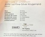 2019 South Africa Proof Silver Krugerrand Coin
