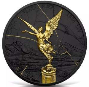 2024 Mexico Libertad Black & Gold Marble Coin