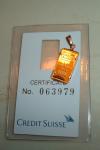 24K Gold Credit Suisse 1g Ingot Bar with Pendant