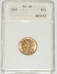 1902 Liberty Quarter Eagle Gold Coin AU58