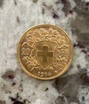 1914 B Switzerland Gold 20 Franc Coin 6.5g