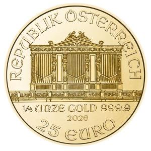 2026 Austria 1/4 oz Gold Philharmonic Coin