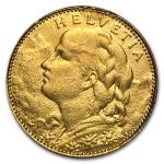 Switzerland 10 Francs Helvetia Gold Coin (1911-1922)