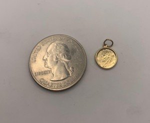 14k Gold Mini Krugerrand Pendant Charm