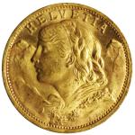 Swiss Gold 20 Francs Helvetia Coin
