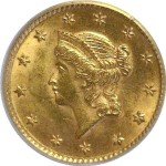 1853 Liberty One Dollar Gold Coin - PCGS MS-63