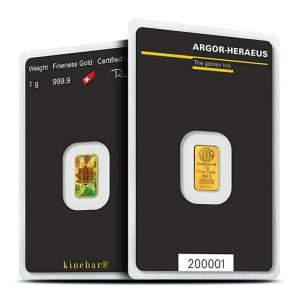 1 Gram Argor Heraeus Kinebar Gold Bar