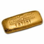 Engelhard 2 oz Gold Poured Bar .999 Fine