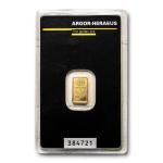1 Gram Gold Bar from Argor-Heraeus