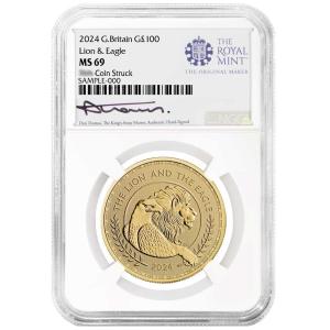 2024 U.K. £100 British Lion & Eagle Gold Coin