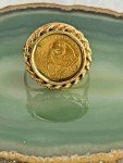 1990 Chinese Panda Coin Ring 14K Gold Size 6