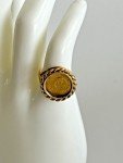 1990 Chinese Panda Coin Ring 14K Gold Size 6