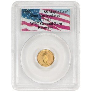 1999 Canadian Gold Maple Leaf Coin - 9/11 Tribute