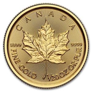 2025 Canada Gold Maple Leaf 1/20 oz Coin