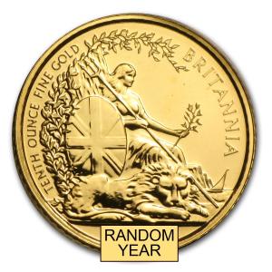 1/10 oz Gold Britannia Coin - Random Year