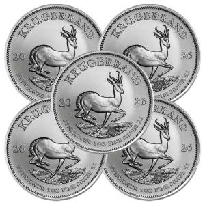 2026 South Africa Silver Krugerrand - Lot of 5