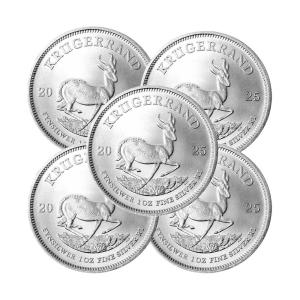 Set of 5 - 2025 South Africa Silver Krugerrand