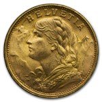 1949-B Swiss Gold 20 Francs Coin