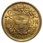 1949-B Swiss Gold 20 Francs Coin
